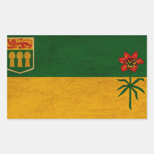 Pegatina Rectangular Bandera de Saskatchewan