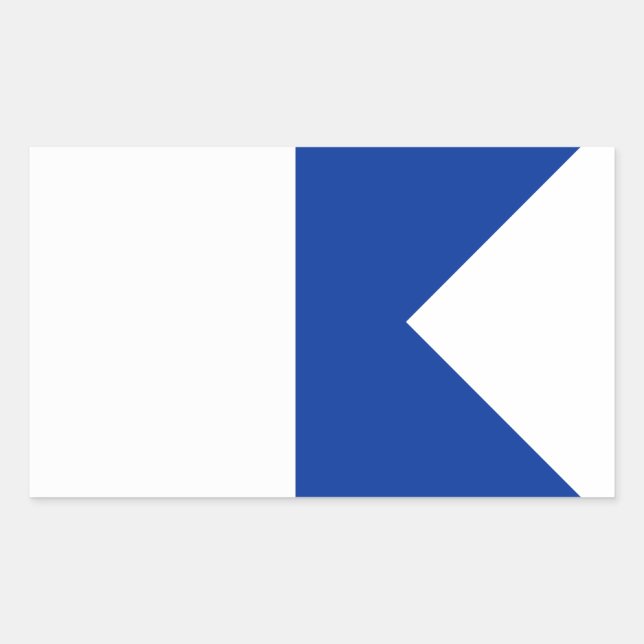 Pegatina Rectangular Bandera de señal alfa (Anverso)