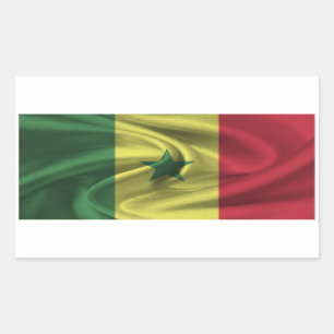 Pegatina Rectangular Bandera de Senegal
