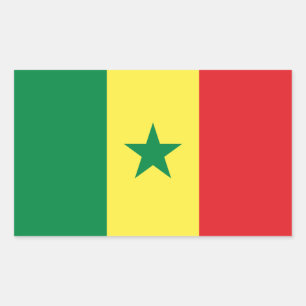 Pegatina Rectangular Bandera de Senegal
