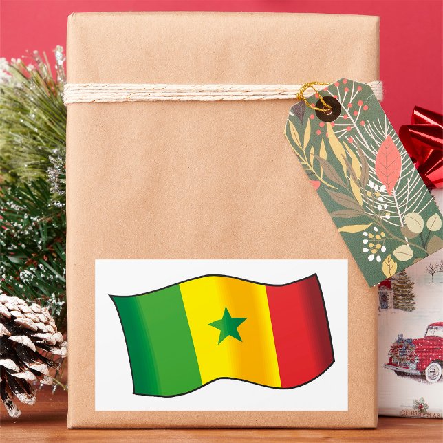 Pegatina Rectangular Bandera de Senegal Orgullo Senegalés Verde Amarill (Subido por el creador)