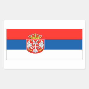 Pegatina Rectangular Bandera de Serbia