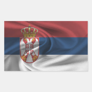 Pegatina Rectangular Bandera de Serbia