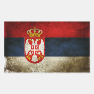 Pegatina Rectangular Bandera de Serbia