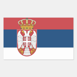 Pegatina Rectangular Bandera de Serbia