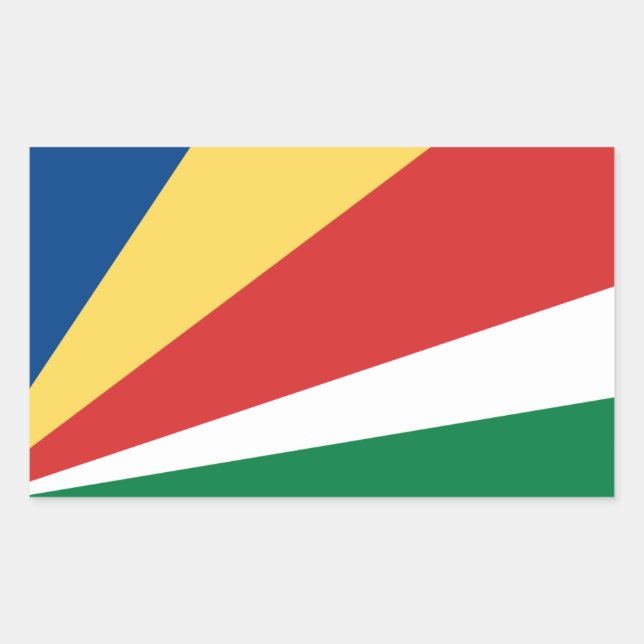 Pegatina Rectangular Bandera de Seychelles, Bandera de las Seychelles (Anverso)