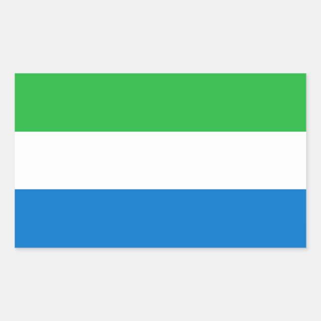 Pegatina Rectangular Bandera de Sierra Leona (Anverso)