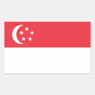 Pegatina Rectangular Bandera de Singapur