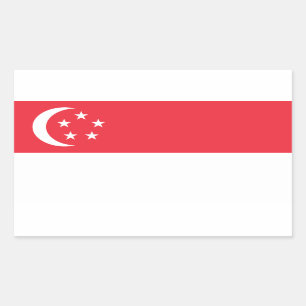 Pegatina Rectangular Bandera de Singapur, bandera de Singapur