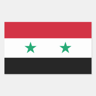 Pegatina Rectangular Bandera de Siria