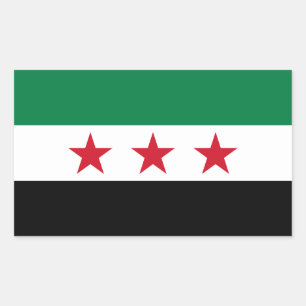 Pegatina Rectangular Bandera de Siria