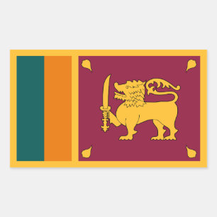 Pegatina Rectangular Bandera de Sri Lanka