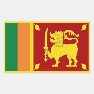 Pegatina Rectangular Bandera de Sri Lanka
