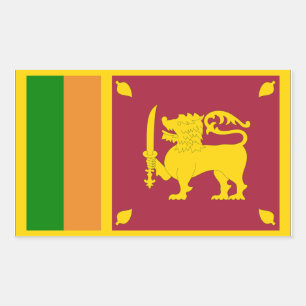 Pegatina Rectangular Bandera de Sri Lanka