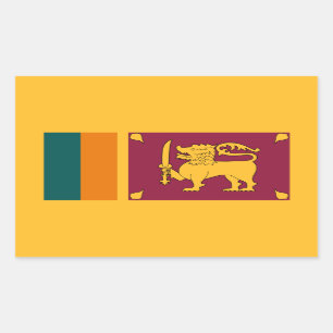 Pegatina Rectangular Bandera de Sri Lanka, bandera de Sri Lanka