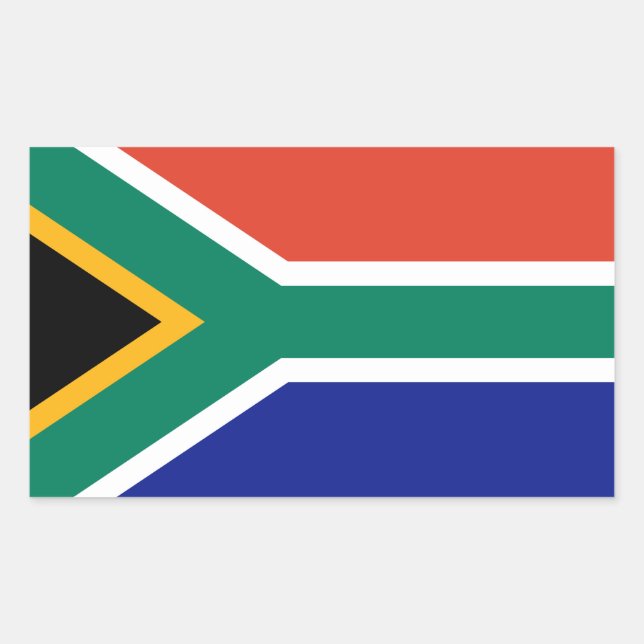 Pegatina Rectangular Bandera de Sudáfrica (Anverso)