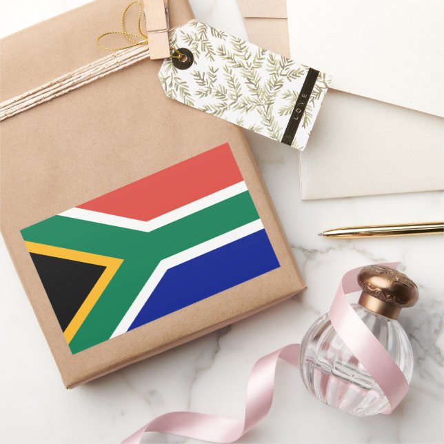 Pegatina Rectangular Bandera de Sudáfrica (Regalar)