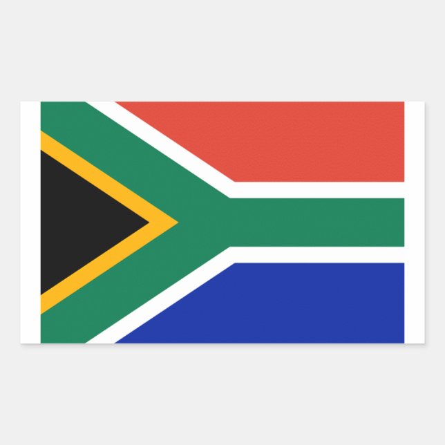 Pegatina Rectangular Bandera de Sudáfrica (Anverso)