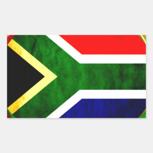 Pegatina Rectangular Bandera de Sudáfrica: Dinámico Swirl Motif