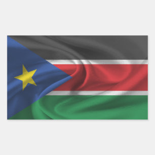 Pegatina Rectangular Bandera de Sudán del Sur
