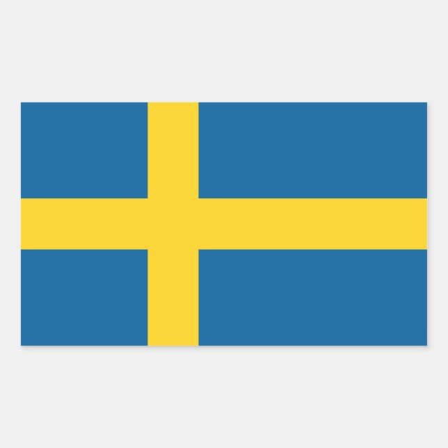 Pegatina Rectangular bandera de suecia (Anverso)