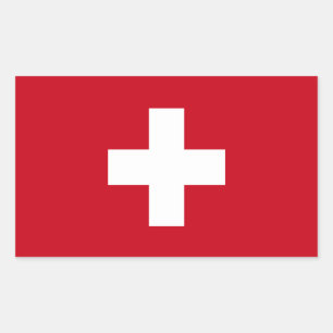 Pegatina Rectangular Bandera de Suiza