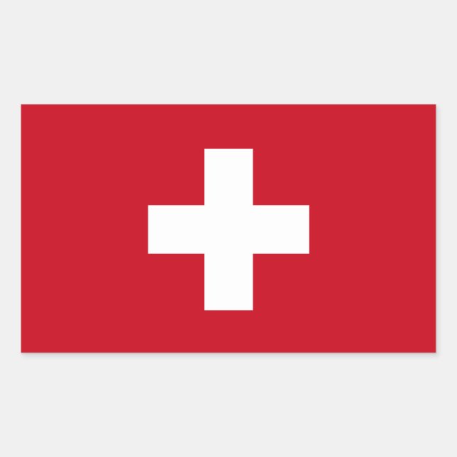 Pegatina Rectangular Bandera de Suiza (Anverso)