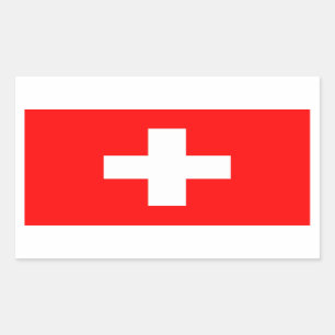 Pegatina Rectangular Bandera de Suiza