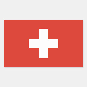 Pegatina Rectangular Bandera de Suiza
