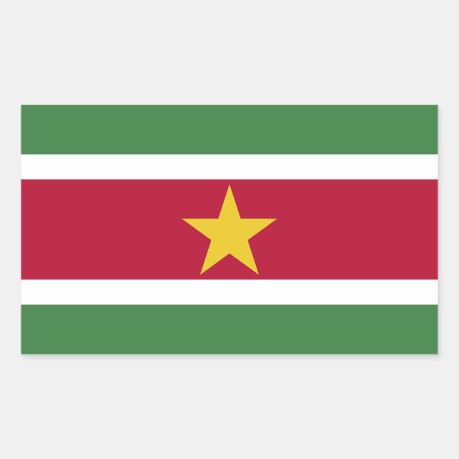Pegatina Rectangular Bandera de Surinam (Anverso)