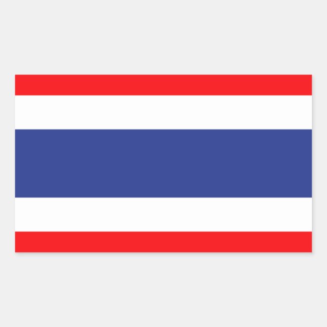 Pegatina Rectangular Bandera de Tailandia (Anverso)