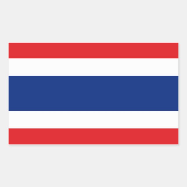 Pegatina Rectangular Bandera de Tailandia (Anverso)