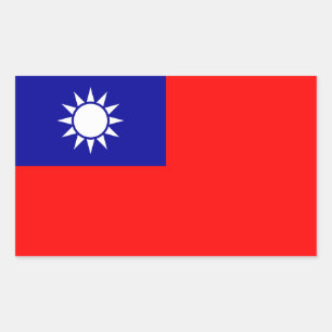 Pegatina Rectangular Bandera de Taiwán