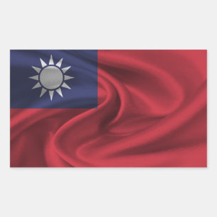 Pegatina Rectangular Bandera de Taiwán