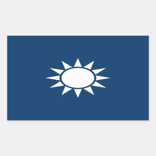 Pegatina Rectangular Bandera de Taiwán "clásica"