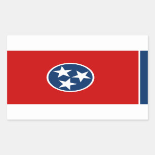 Pegatina Rectangular Bandera de Tennessean, Bandera de Tennessee