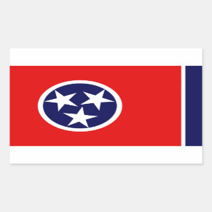 Pegatina Rectangular Bandera de Tennessee