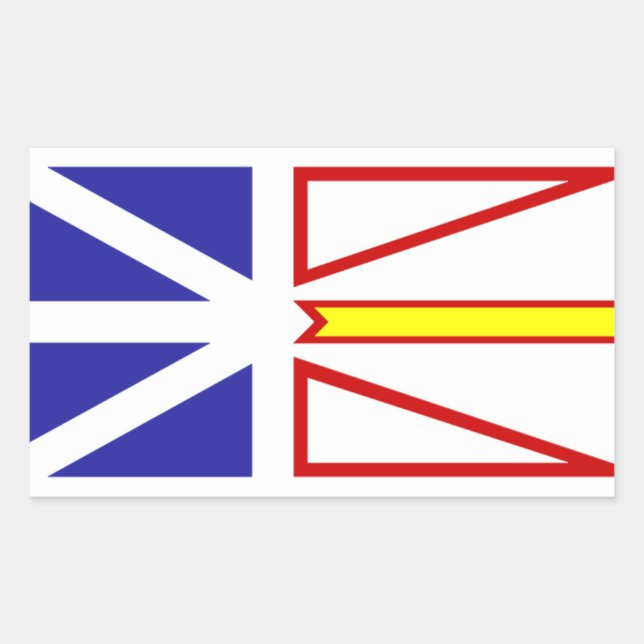 Pegatina Rectangular Bandera De Terranova Canadá (Anverso)