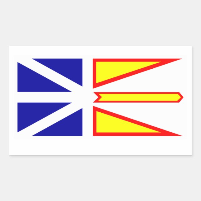 Pegatina Rectangular Bandera de Terranova y Labrador, Canadá. (Anverso)