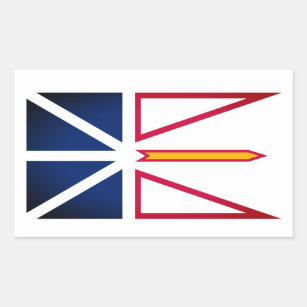 Pegatina Rectangular Bandera de Terranova y Labrador (vertical)