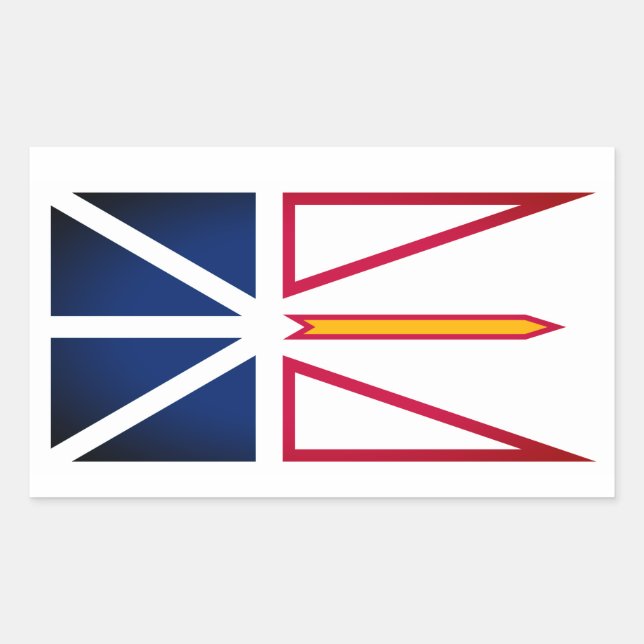 Pegatina Rectangular Bandera de Terranova y Labrador (vertical) (Anverso)