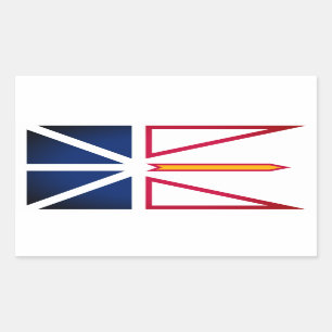 Pegatina Rectangular Bandera de Terranova y Labrador (vertical)