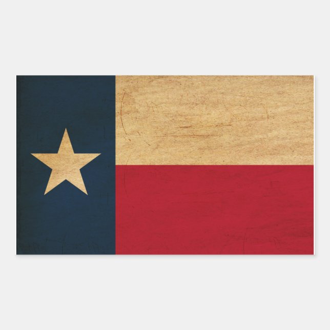 Pegatina Rectangular Bandera de Texas (Anverso)