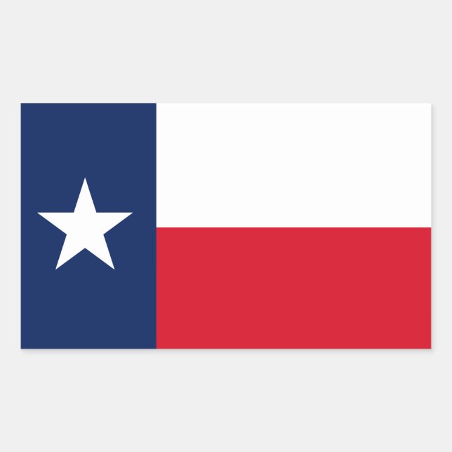 Pegatina Rectangular Bandera de TEXAS - (Anverso)
