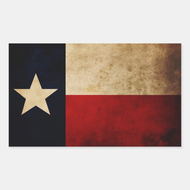 Pegatina Rectangular Bandera de Texas (Anverso)