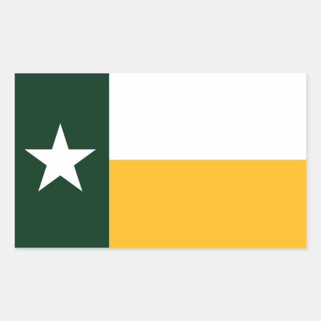 Pegatina Rectangular Bandera de Texas verde y dorada (Anverso)