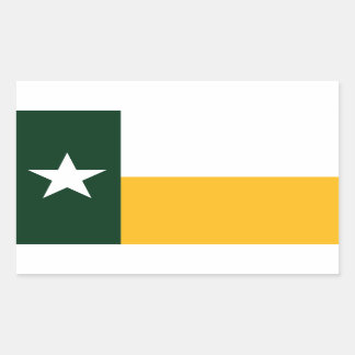 Pegatina Rectangular Bandera de Texas verde y dorada