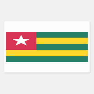 Pegatina Rectangular Bandera de Togo