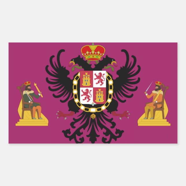 Pegatina Rectangular Bandera de Toledo (España) (Anverso)