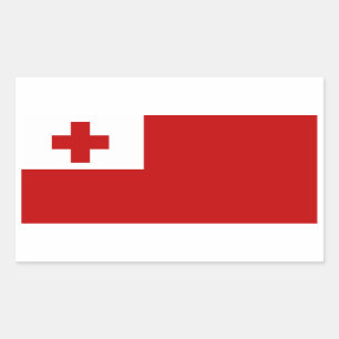 PEGATINA RECTANGULAR BANDERA DE TONGA